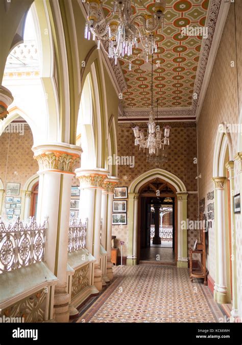 Bangalore Palace interior architecture Stock Photo - Alamy