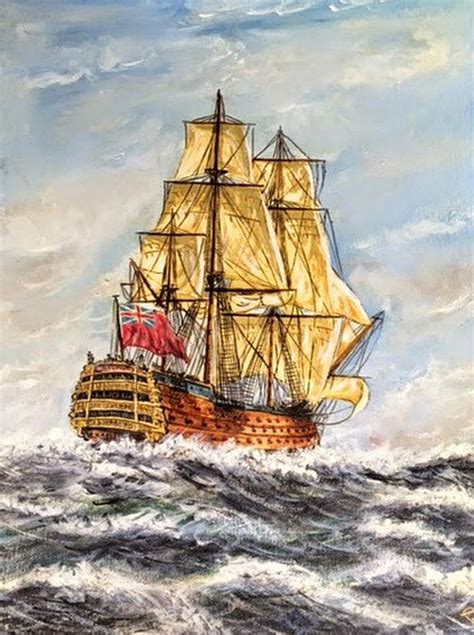 Hms Victory At Sea Painting by Mackenzie Moulton