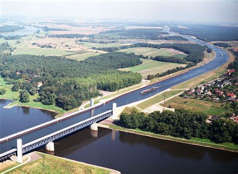 The Magdeburg Water Bridge is a navigable aqueduct in Germany, opened ...