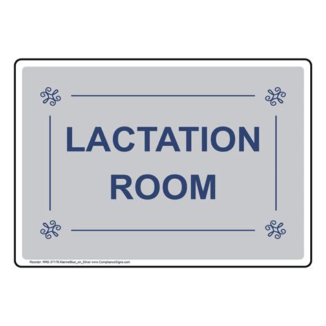 Silver Lactation Room Sign RRE-37176-MBLUonSLVR