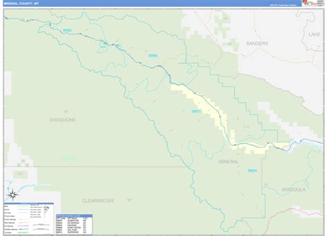 Mineral County, MT Zip Code Wall Map Basic Style by MarketMAPS - MapSales