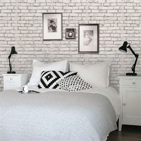 Trend Home 2021: Bedroom Brick Wallpaper Design Ideas - White Brick Wallpaper Room Ideas : This ...