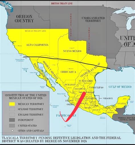 Map of Mexico's Territorial Territory