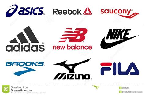 Running shoes producers logos. Vector set collection of the 9 most important run #Sponsored , # ...