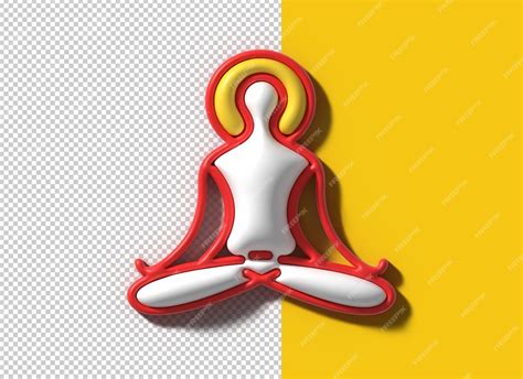 Free PSD | Yoga day logo 3d illustration design