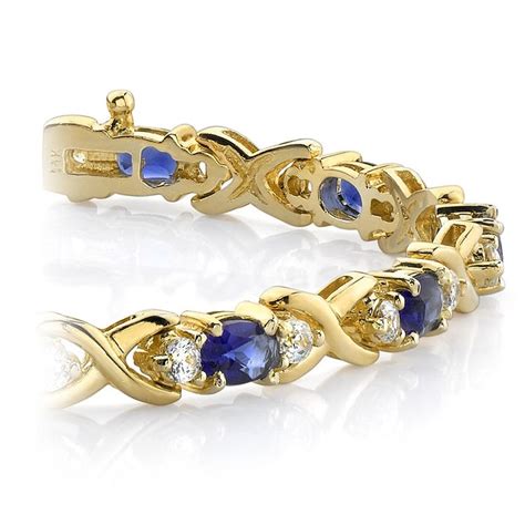 Sapphire And Diamond Bracelet In Yellow Gold (9 Ctw)