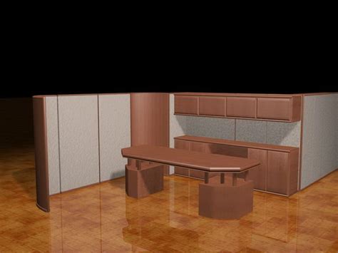 2 Person cubicle workstation 3d model 3dsMax files free download - CadNav