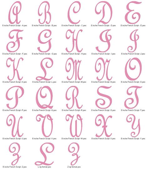 French Cursive Alphabet