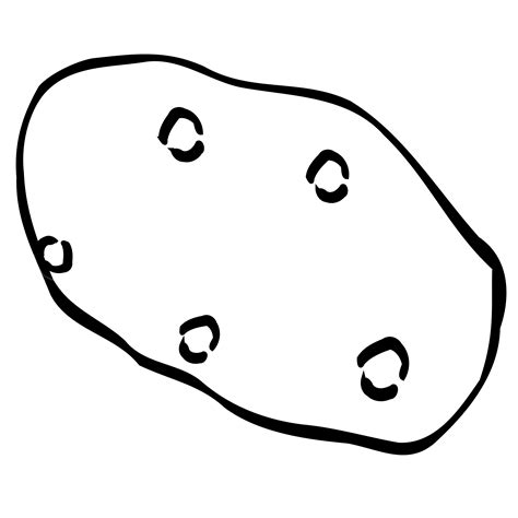 Clipart - Potato Line Art