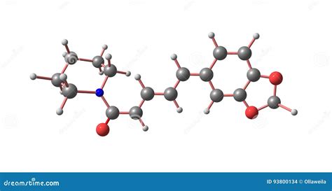 Piperine Molecular Structure Isolated on White Stock Illustration ...