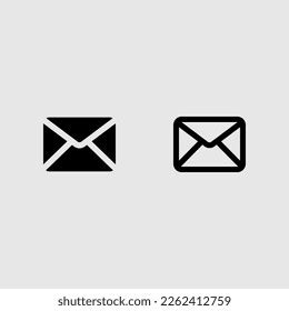 Email Outline Black Icon Set Isolated Stock Vector (Royalty Free) 2262412759 | Shutterstock