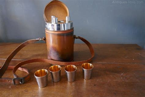 Antiques Atlas - 1920s Huntsman’s Leather Drinking Flask Set