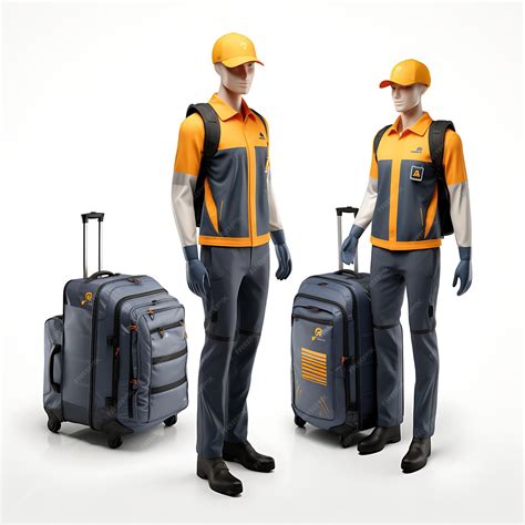 Premium Photo | 3D of Baggage Handler Uniform With Company Logo ...