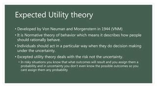 Expected utility theory, Prospect Theory, Disposition effect , Heuristics and biases | PPT ...