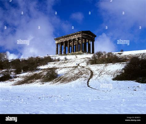 Penshaw Monument in winter snow Stock Photo - Alamy