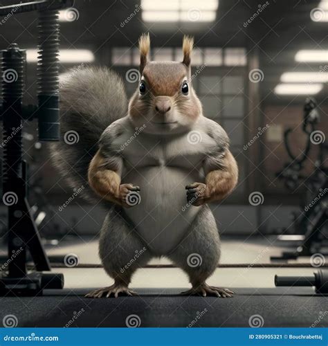 A buff Squirrel at the Gym stock illustration. Illustration of ...