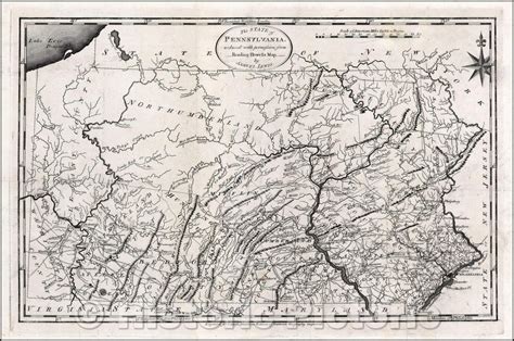 Historic Map - The State of Pennsylvania. Reduced with permission from Reading Howell's Map ...