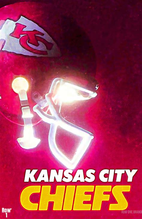 Retro Kansas City Chiefs Helmet Poster - Row One Brand