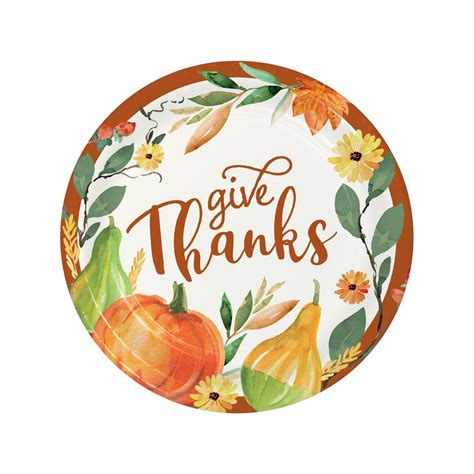 8 Give Thanks Plates 9 Thanksgiving Plate Fall Harvest - Etsy