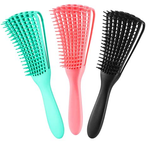 Amazon.com : 3 Pack Detangler Brush for Natural Hair, Afro America/African Hair Textured 3a to ...