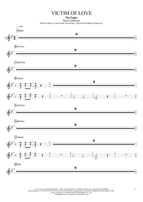 Victim of Love Tab by The Eagles (Guitar Pro) - Full Score | mySongBook