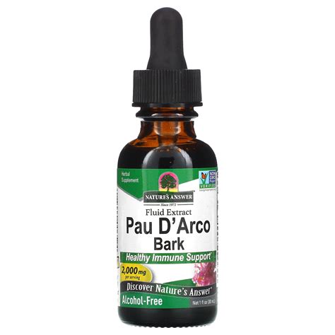 Nature's Answer Pau D' Arco Bark, Alcohol-Free, 2,000 mg, 1 fl oz (30 ml) - Walmart.com ...