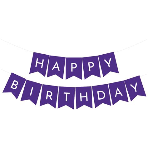 Banderines Happy Birthday Morado Letra Blanca