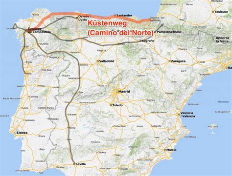 Der Jakobsweg "Küstenweg", auch bekannt als Camino del Norte