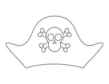 Pirate Hat Template Pirate Hat Coloring Page Pirate Hat Outline Pirate ...