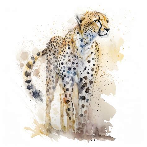 Premium AI Image | Watercolor painting of cheetah