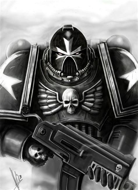 wh40khq: Black templar marine by HrvojeSilic Warhammer Paint, Warhammer 40k Artwork, Warhammer ...