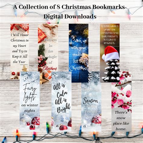 Printable Christmas Bookmarks Christmas Quotes Set of 8 - Etsy