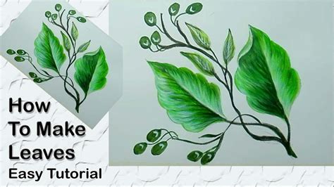 How to paint leaves with acrylic | Easy tutorial | Zeeshan Art - YouTube | Painting leaves ...