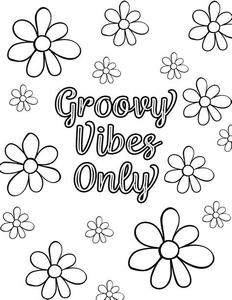 Groovy Coloring Sheet Printable - Etsy