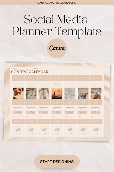 Social media content calendar planner canva template – Artofit