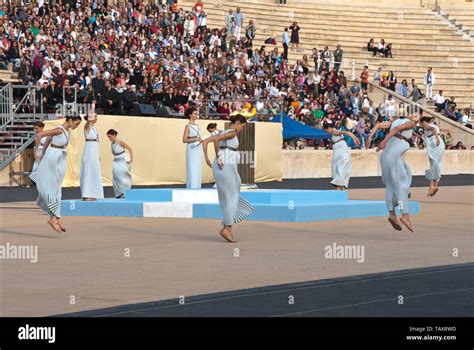 Olympic flame relay ceremony in Athens, Greece Stock Photo - Alamy