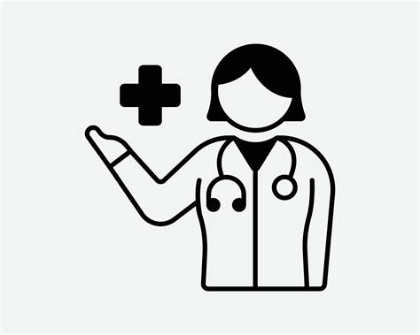 Female Doctor Icon Woman Lady Girl Nurse Healthcare Worker Physician ...