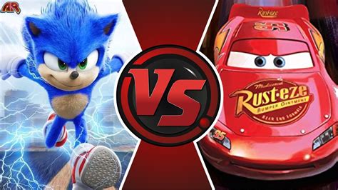 SONIC vs LIGHTNING McQUEEN! (Cars vs Sonic The Hedgehog 3D Movie ...