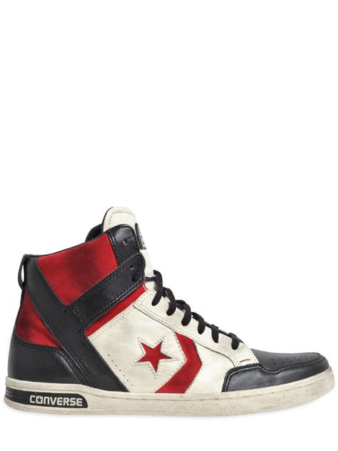 Lyst - Converse Weapon Leather High Top Sneakers in White for Men