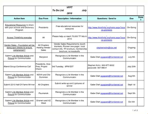 a table with some important things to do in the next year's school calendar