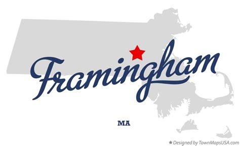 Map of Framingham, MA, Massachusetts