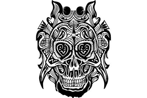 Demon Skull Line Art Tattoo Design Graphic by Arief Sapta Adjie II ...