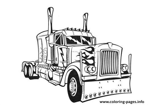 Transformers Optimus Prime Truck Coloring page Printable