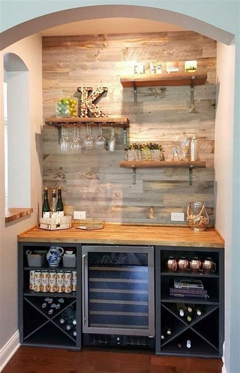 38 Trendy Pallet Mini Bar Design Ideas To Try | Kitchen bar design ...