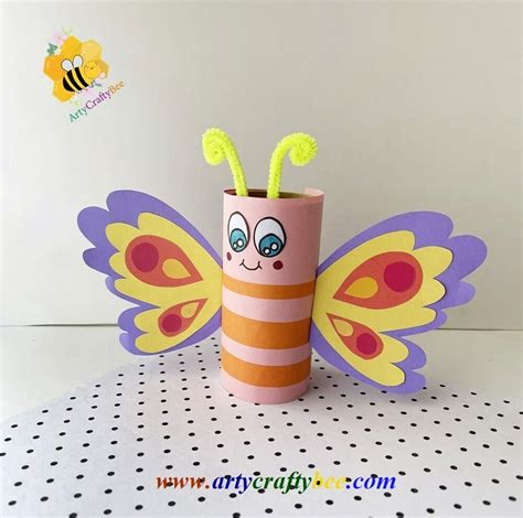 Paper Butterfly Toilet Paper Roll Craft - Arty Crafty Bee