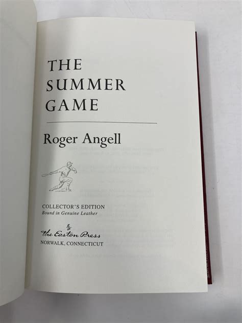 The Summer Game by Angell, Roger: Like New Hardcover First Thus ...