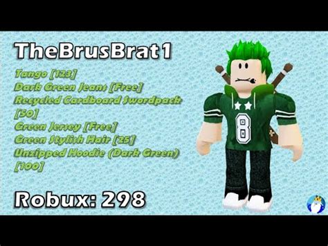 10 Cool Roblox Green Outfits - YouTube