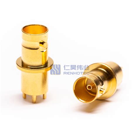 Gold Plated Coaxial Straight 75 Ohm BNC Female Connector for PCB - China Straight PCB Mount ...