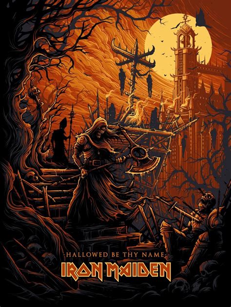 Iron Maiden "Hallowed Be Thy Name" artist: Dan Mumford | Rock poster ...