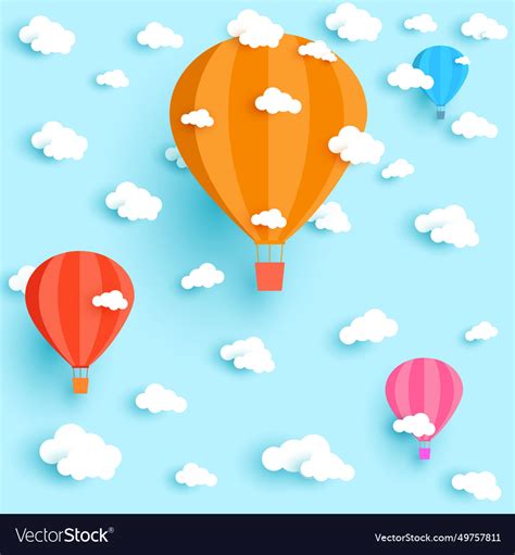 Sky background with balloons Royalty Free Vector Image